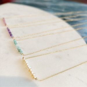 18k gold filled gemstone necklace